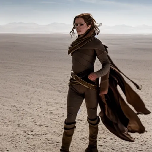 Prompt: Movie Still of Emma Watson in Dune (2021), cinematic