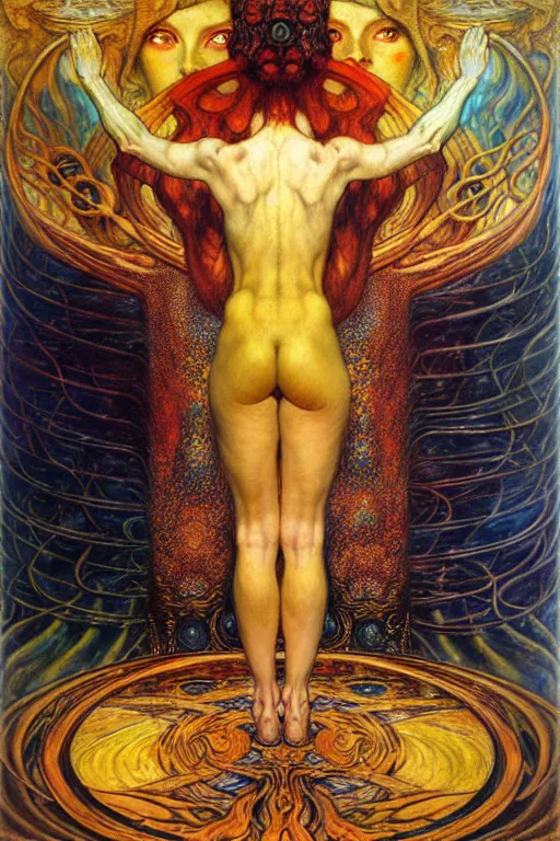 Image similar to Divine Chaos Engine by Karol Bak, Jean Delville, William Blake, Gustav Klimt, and Vincent Van Gogh, symbolist, visionary