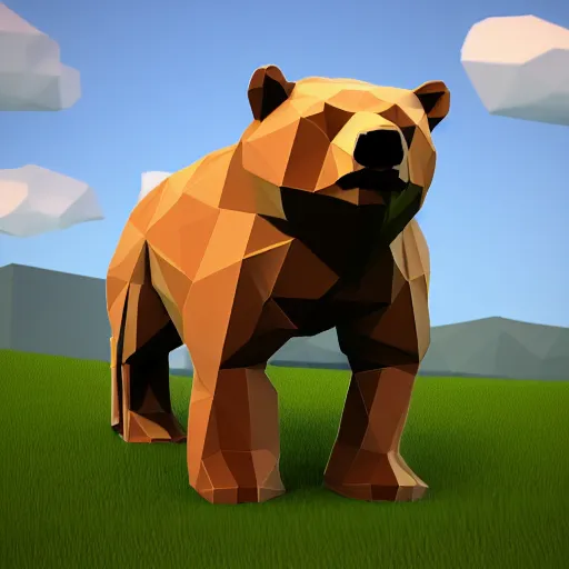 Image similar to low poly bear