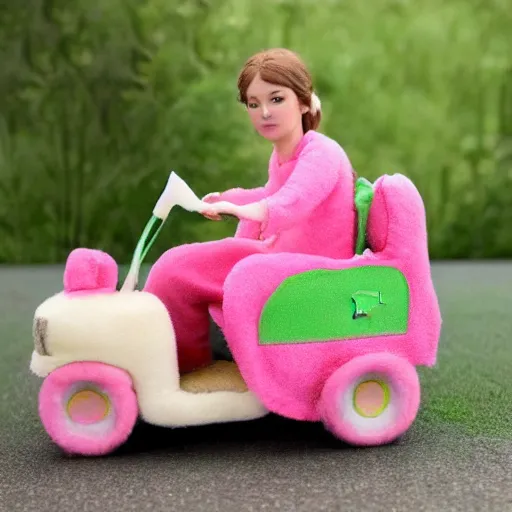 Image similar to a very soft persian pink plush john deere with pluche