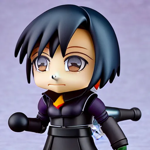 Image similar to a crow nendoroid, product shot