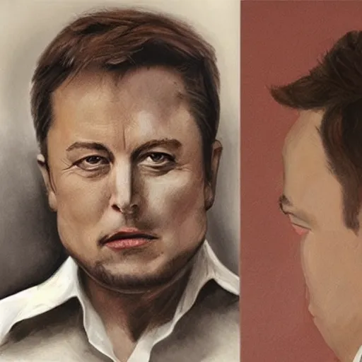 Image similar to elon musk in style of two - face harvey dent one side face has dragonskin fantasy sharp focus intricate elegant digital painting