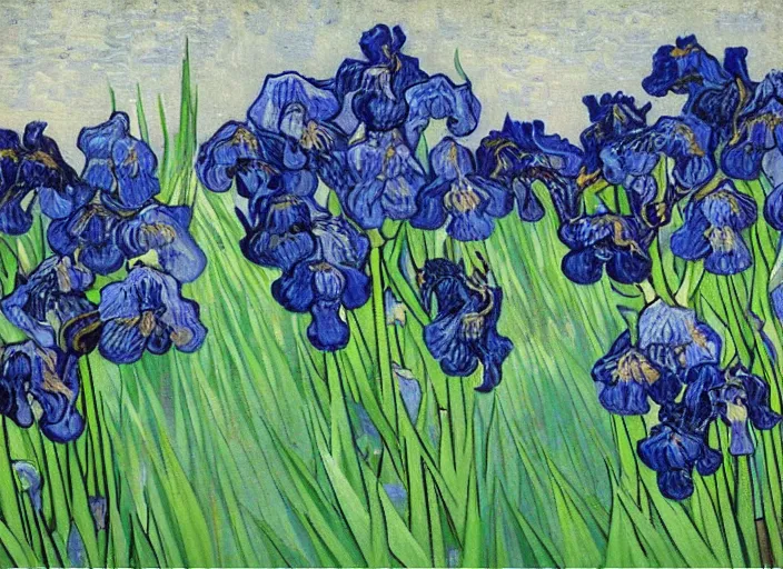 Prompt: painting. irises by van gogh. 4 k