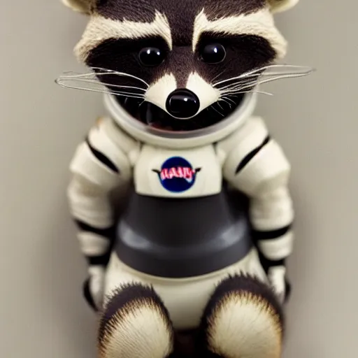 Prompt: 2 8 mm macro photo of furry cute baby raccoon astronaut by disney, pixar, octane, hyper detailed,