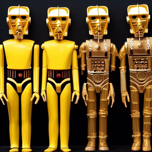 Image similar to wes anderson puppets of c - 3 p 0 with skin