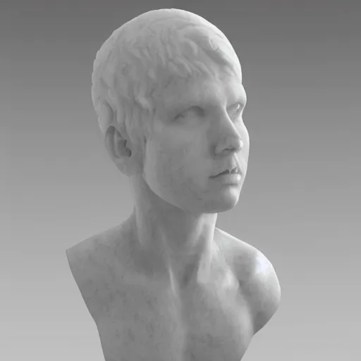 Prompt: marble statue with lemon head hyper realistic