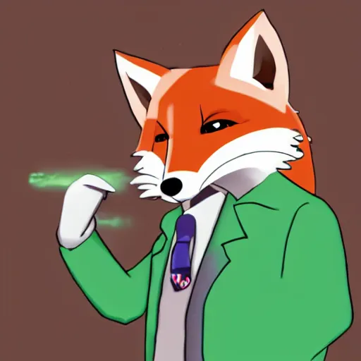 Image similar to stern looking fox in a lab coat, casting a magic spell, furaffinity, digital art