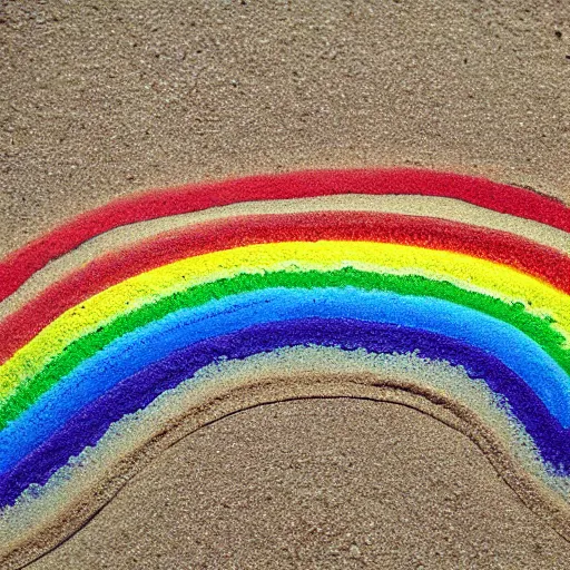 Image similar to rainbow made of sand on the sea