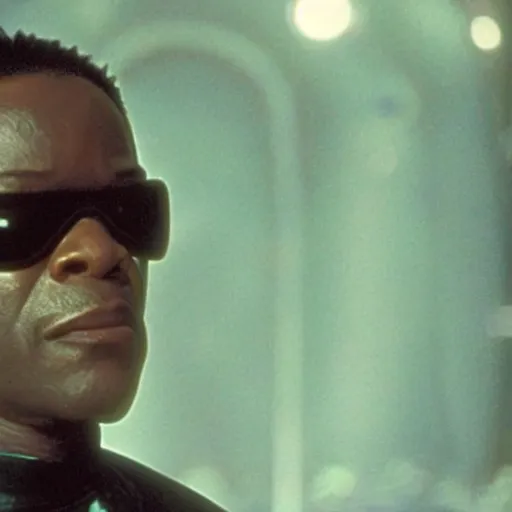 Image similar to A still of Levar Burton as Morpheus in The Matrix (1999)