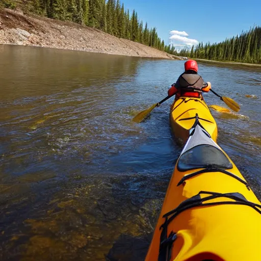 Image similar to kayaking in an alberta river