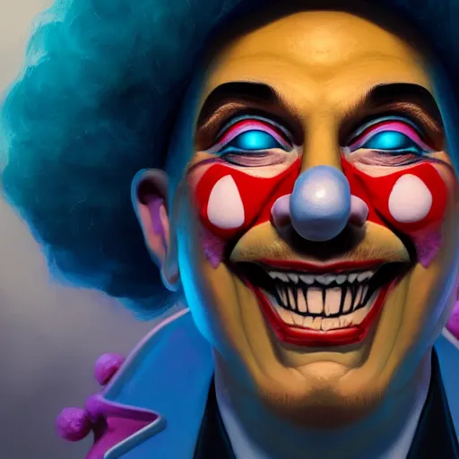 Image similar to perfectly - centered - portrait of dr. rockzo, the rock n'roll clown, i do cocaine, intricate, highly detailed, digital painting, artstation, concept art, smooth, sharp focus, illustration, unreal engine 5, 8 k, art by sam spratt