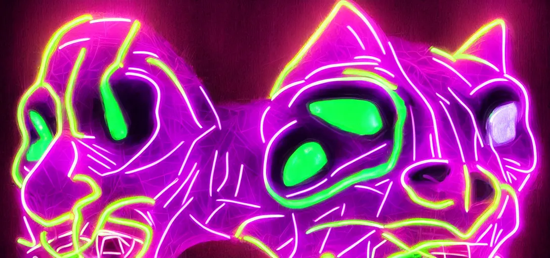Prompt: Nlack Panter mask, neon purple, cyberpunk, digital art, very detailed, high quality