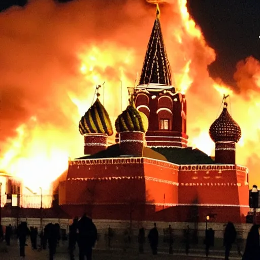 Prompt: the kremlin on fire