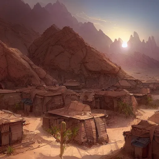 Image similar to a desert village, artstation, cgsociety