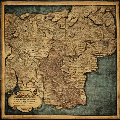 Image similar to an antique artistic cartography map of yugoslavia, by leonardo da vinci and gerard mercator. intricate, hd, 4 k, realism, hyperrealistic painting, art of illusion, cryengine, finalrender, unreal engine