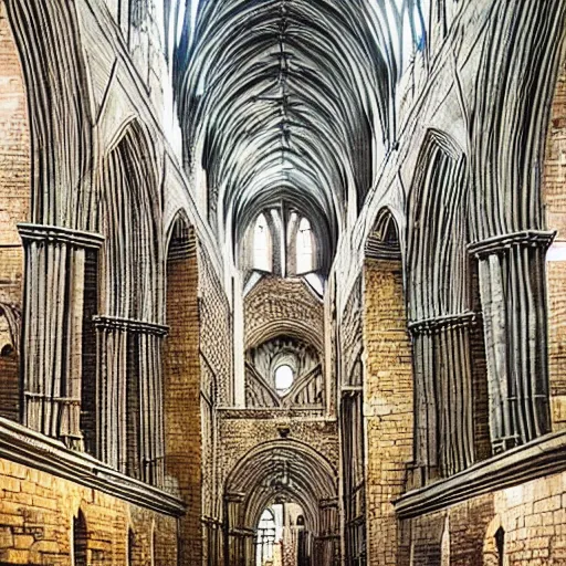 Image similar to “Durham Cathedral is made out of rizla, art station, highly detailed, Instagram”
