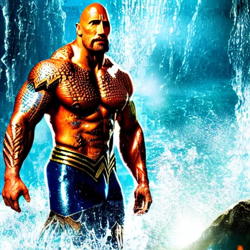 Image similar to Dwayne Johnson as Aquaman 4k detail