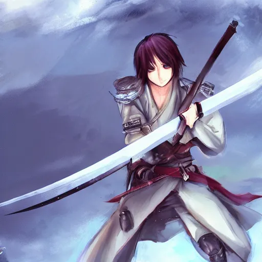 Anime swordsman slicing through a screen on Craiyon-demhanvico.com.vn
