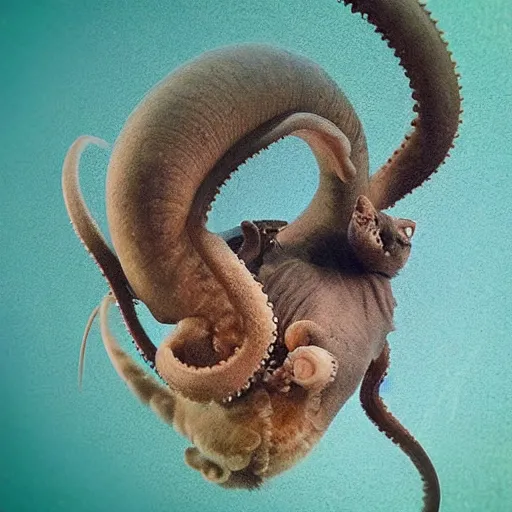 Image similar to “ a cat - octopus, wildlife photography ”