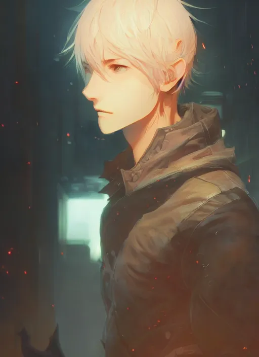 Prompt: a portrait of a male daemon, intricate, tone mapped, ambient lighting, highly detailed, digital painting, artstation, concept art, 4 k, stunning beautiful, sharp focus, by makoto shinkai and akihiko yoshida and hidari and wlop