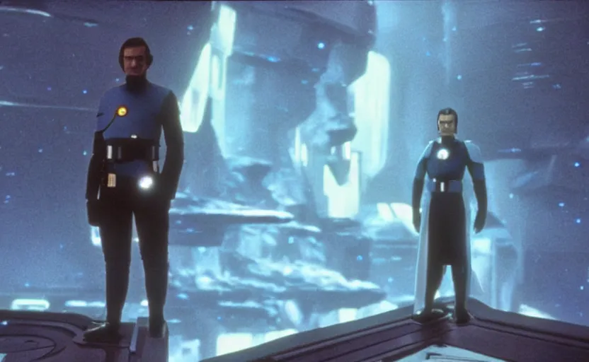 Image similar to grand admiral thrawn in empire strikes back, 1 9 8 0