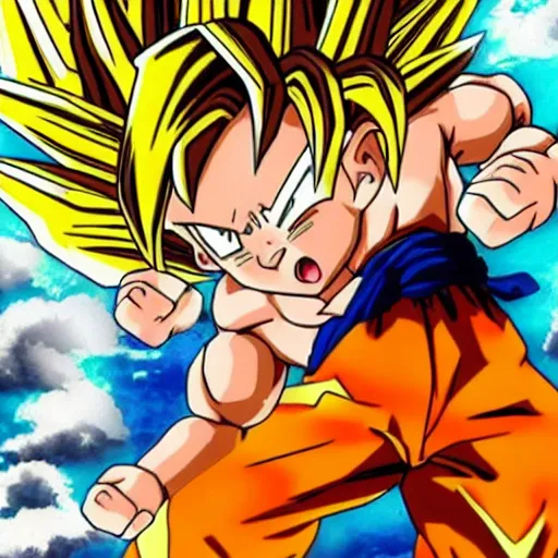 Image similar to goten going super saiyan