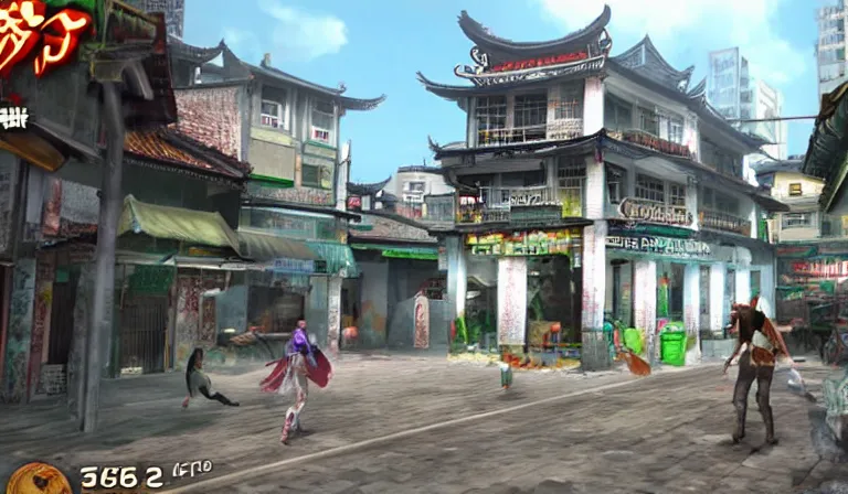 Image similar to screenshot from a first - person rpg game set in binondo