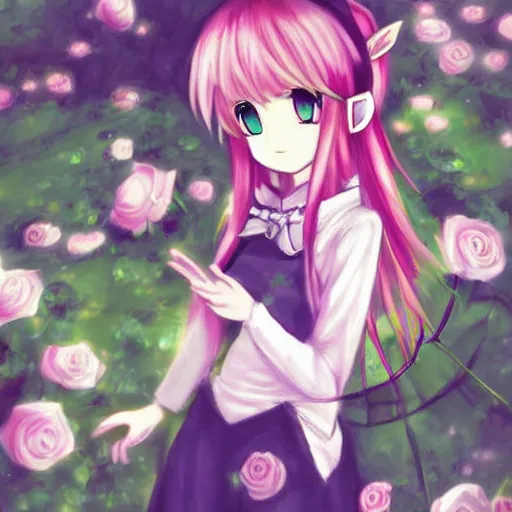 Prompt: Rose Garden by Chiiteru anime girl Manga Art, Manga Anime, Anime Art, Zelda Twilight Princess, Belated Birthday, Vocaloid, Neko, Cute Pictures, Design Art