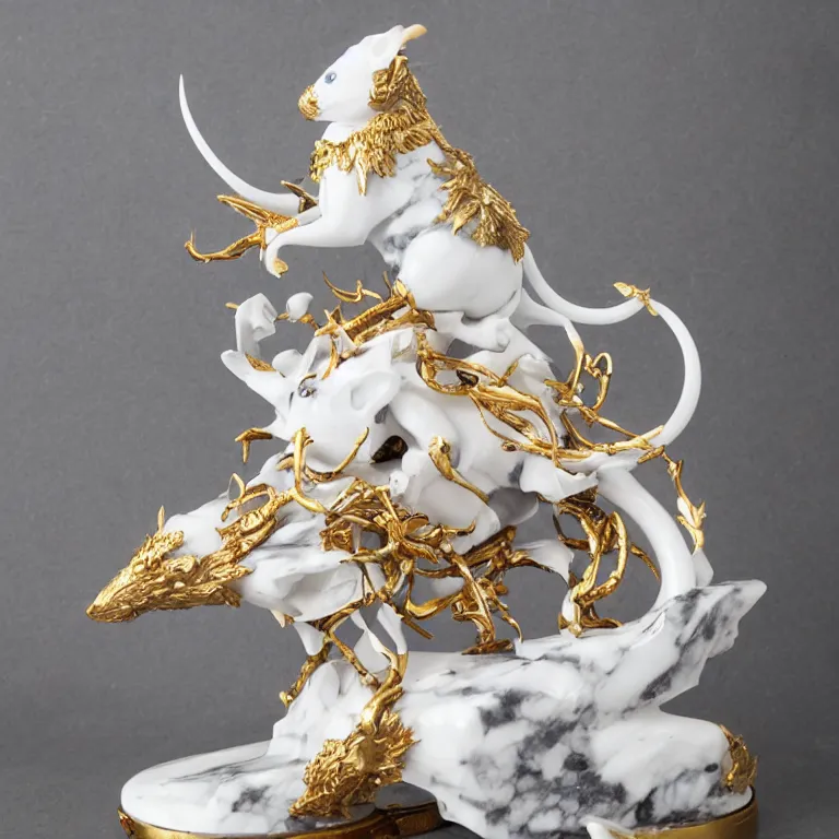 Image similar to rat king white marble with gold accents by ellen jewett