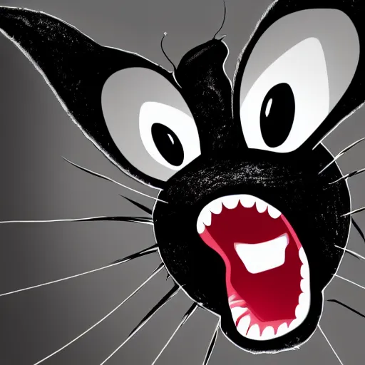 Image similar to A extremely highly detailed majestic hi-res beautiful, highly detailed head and shoulders portrait of a scary terrifying, horrifying, creepy black cartoon rabbit evil laughing standing up wearing pants and a shirt in the style of Walt Disney