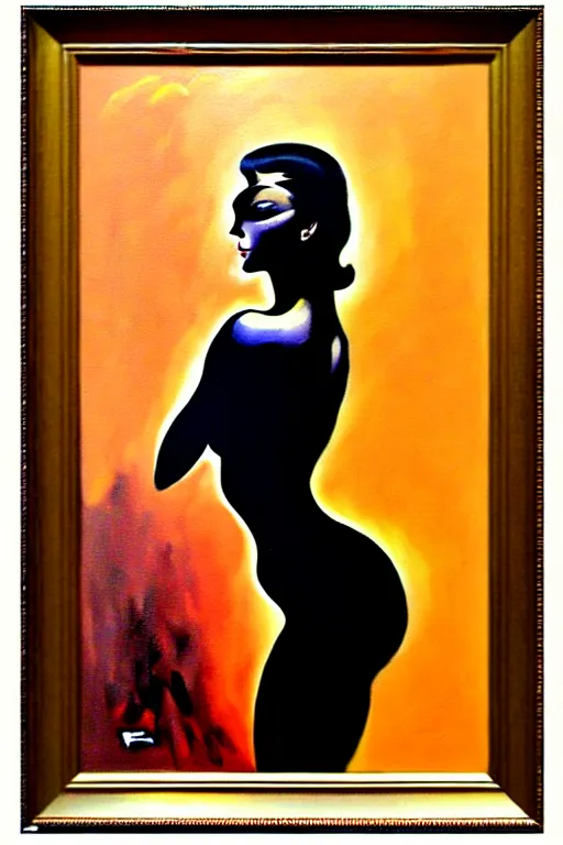 Image similar to beautiful woman by frank frazetta painted over a print of abstract suprematic painting