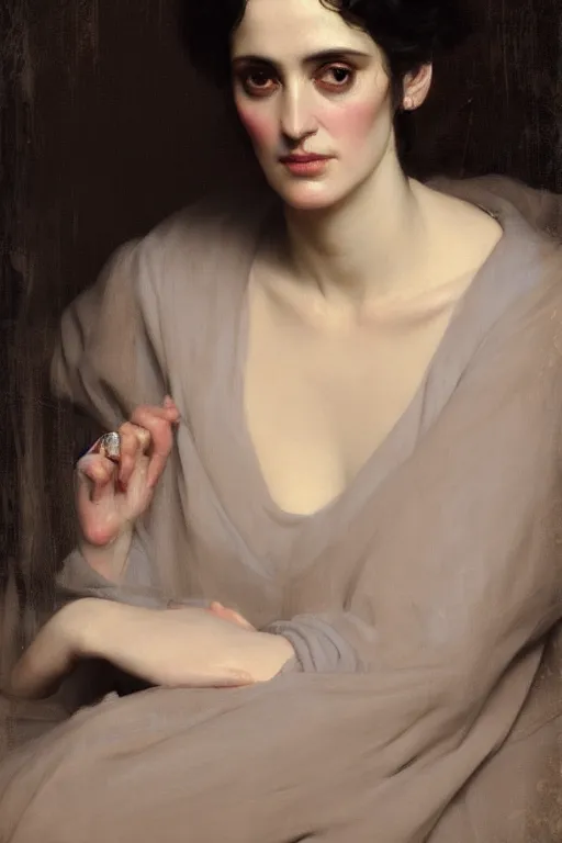 Prompt: portrait en buste winona ryder in georgian dress by Roberto Ferri, by Jeremy Lipking, Realism, abundant detail, muted tones, Regency-Era