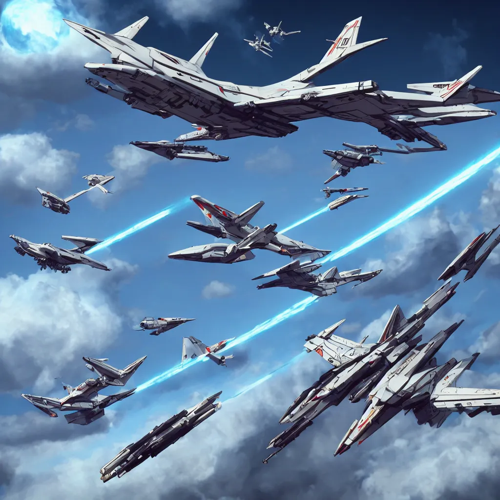 Image similar to sidescrolling airplane with lots of guns concept art, robotech gradius outer space concept art, hyperrealism, fine detail, 8 k, 3 d render, artgerm, artstation contest winner, cgsociety, cryengine, concept art!!, zbrush, vray sprite