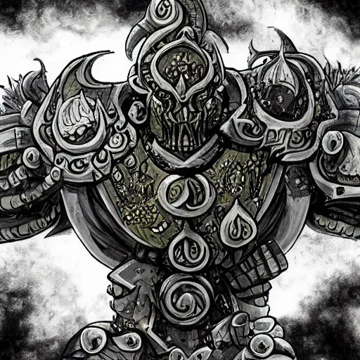 Prompt: the chaos god nurgle, anime art style, highly detailed, sharp focus