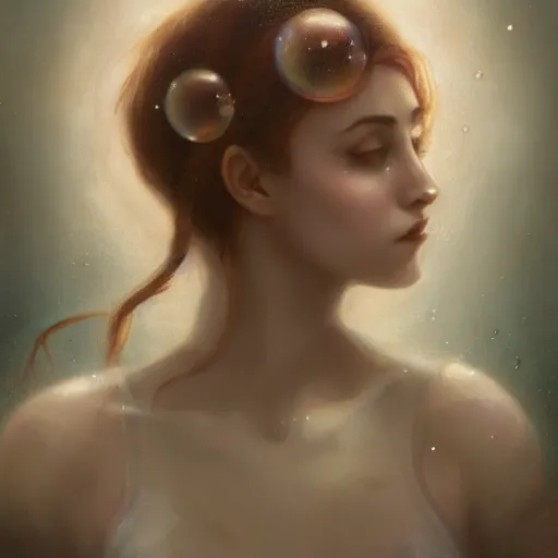 Image similar to cola goddess of bubbles character portrait, in the style of charlie bowater, tom bagshaw, and waterhouse, lean face, cinematic lighting, beautiful, elegant, oil painting, cinematic, portrait, raphaelite, headroom, headshot photograph