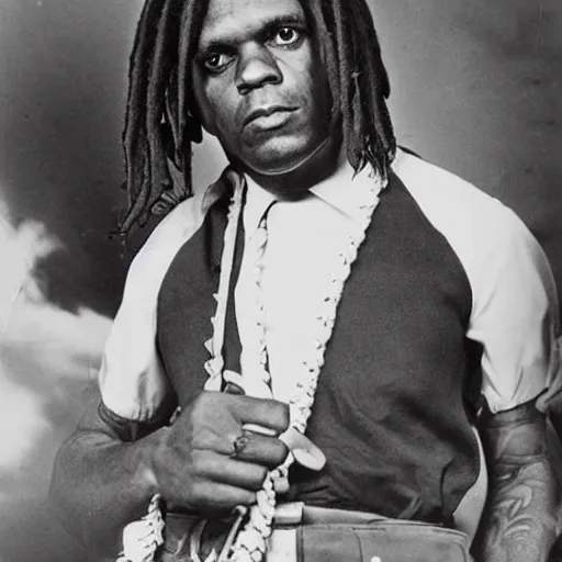 Prompt: a album of chief keef from the 1940s