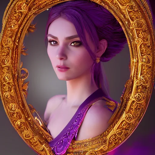 Image similar to portrait of wonderful princess of amethyst with fair skin, ornate 8 k gorgeous intricate detailed, accent lighting, dramatic light, octane render