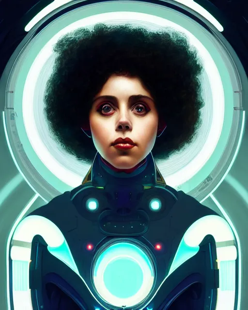 Prompt: symmetry portrait of poly styrene, sci - fi, tech wear, glowing lights intricate, elegant, highly detailed, digital painting, artstation, concept art, smooth, sharp focus, illustration, art by artgerm and greg rutkowski and alphonse mucha