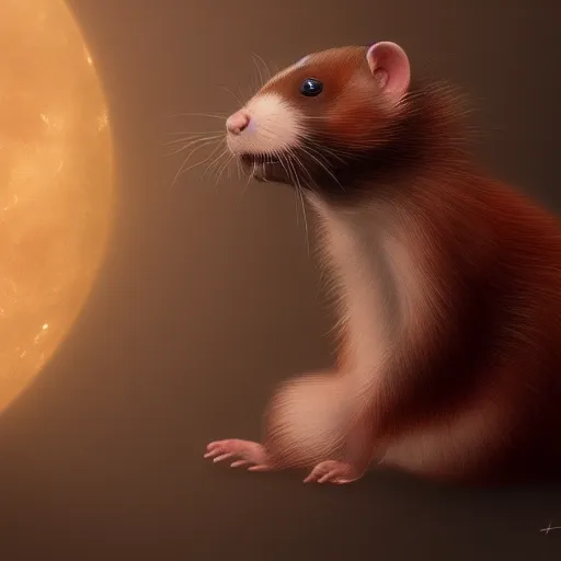 Prompt: A ferret is cuddling one of the infinity stones, hyperdetailed, artstation, cgsociety, 8k