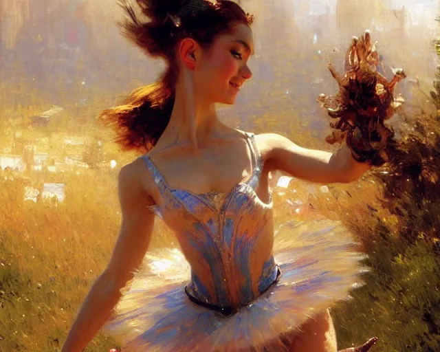 Image similar to a ballerina dancing at a rubbish dump. highly detailed painting by gaston bussiere, craig mullins, j. c. leyendecker 8 k