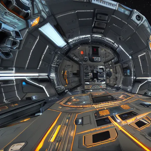 Image similar to photo realistic interior of Elite Dangerous space port