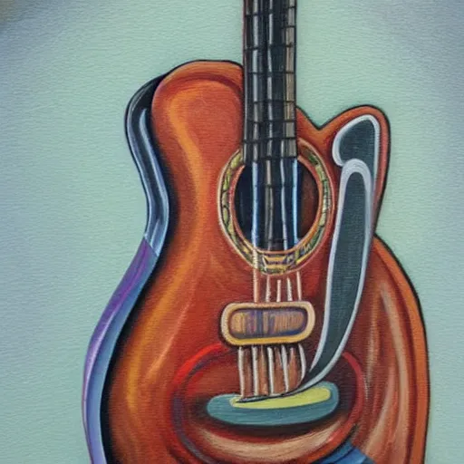 Prompt: A detailed painting of a guitar