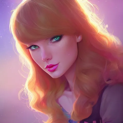 Image similar to a portrait of a beautiful april o'neil and taylor swift, art by lois van baarle and loish and ross tran and rossdraws and sam yang and samdoesarts and artgerm and saruei and disney, digital art, highly detailed, intricate, sharp focus, trending on artstation hq, deviantart, unreal engine 5, 4 k uhd image