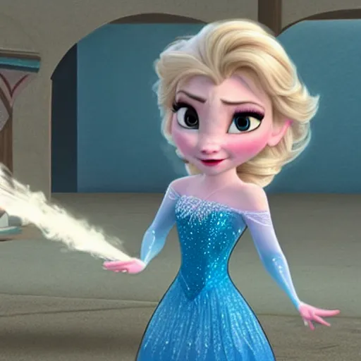 Image similar to Walter white playing as Elsa in Disney's frozen.
