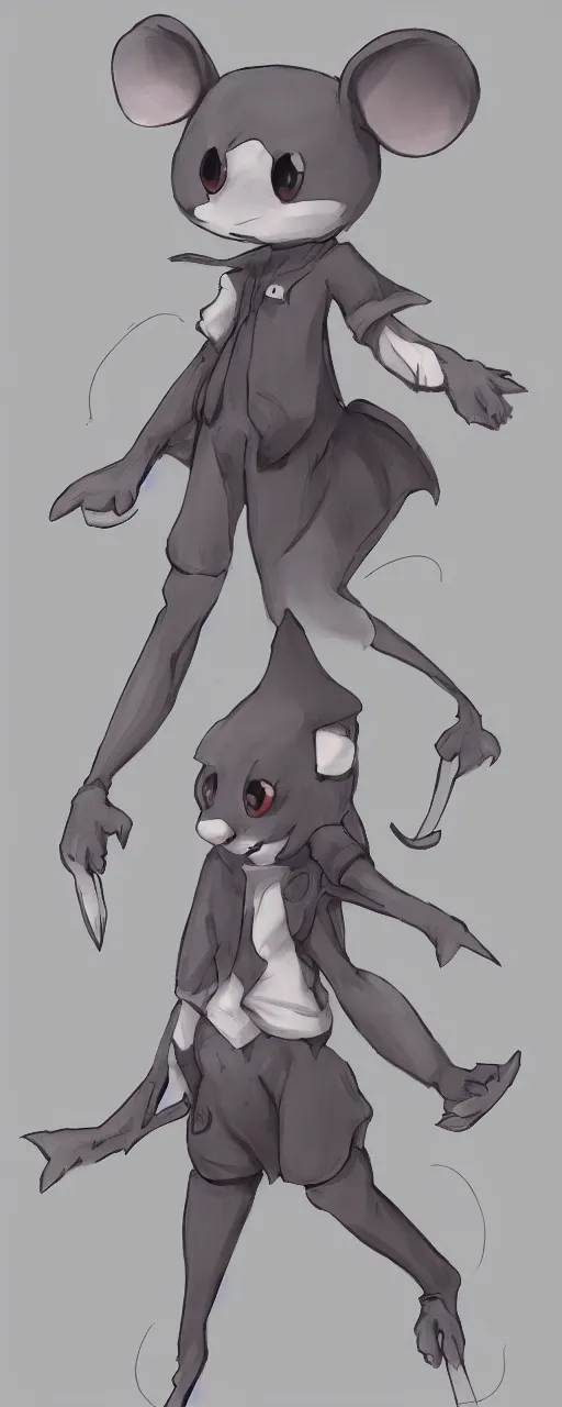 Prompt: concept art full body of mouse character, trending on pixiv, deviantart