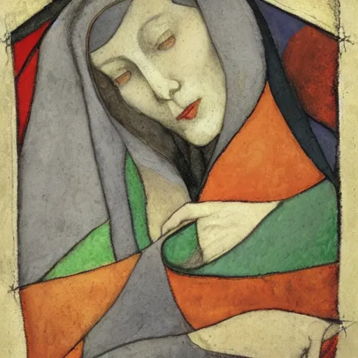 Image similar to forbidding low poly, grey by phoebe anna traquair, by noelle stevenson. a beautiful mixed mediart. you cannot see the future. you cannot change the past. all of life consists of running into darkness.