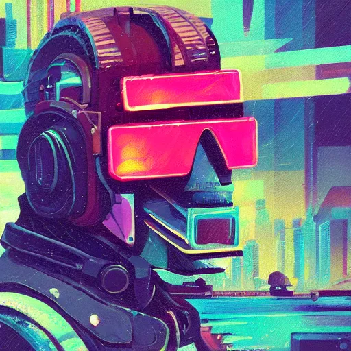 Image similar to a graph style gauche impasto, steampunk horse, cyberpunk art by james gilleard, city depth of field, cgsociety, retrofuturism, synthwave, retrowave, outrun, paint, high quality.