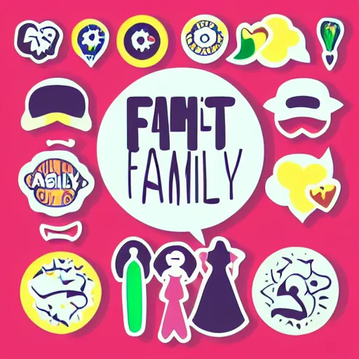 Image similar to family fashion logo, flat art, vector design