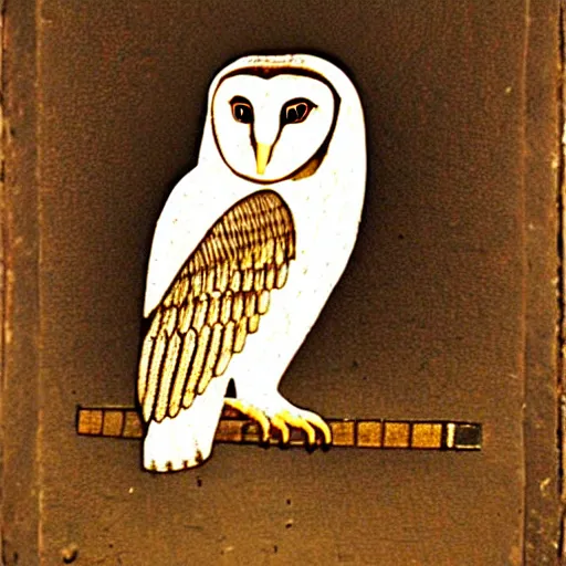 Image similar to barn owl, ancient egyptian art