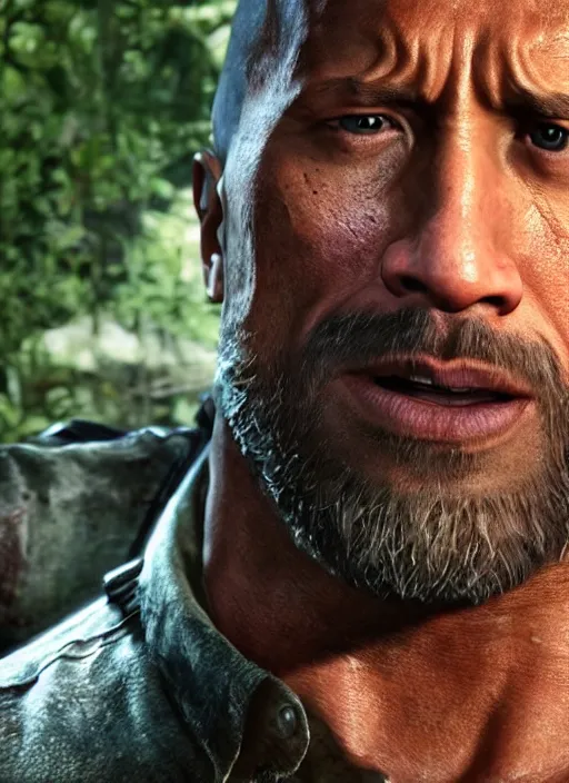 prompthunt: Dwayne Johnson in the last of us 2 4K quality super realistic